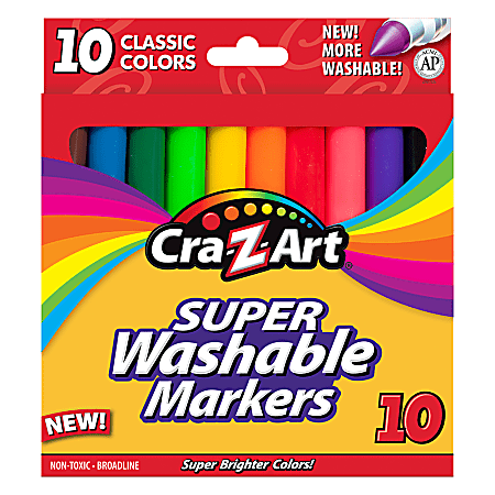 Cra-Z-Art Classic Super Washable Markers, Broad Tip, Assorted