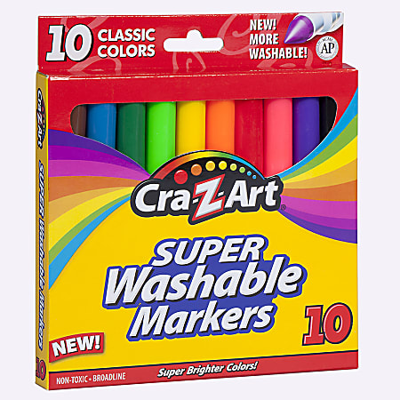 Cra Z Art Classic Super Washable Markers Broad Tip Assorted Barrel