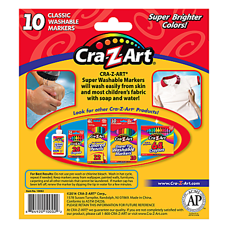 Cra-Z-Art Fine Line Washable Markers, 20 Count Multicolor, Back to School  Supplies