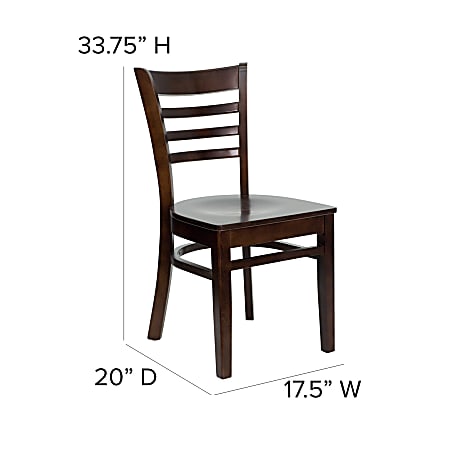 Flash Furniture Ladder Back Wood Restaurant Accent Chair Walnut
