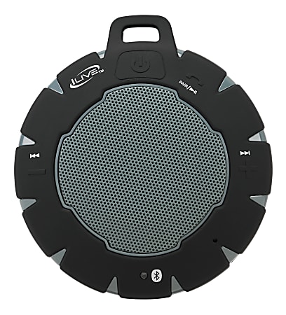 iLive ISBW157 Bluetooth® Speaker, 3.9"H x 1.2"W x 3.7"D, Black/Gray, ISBW157B