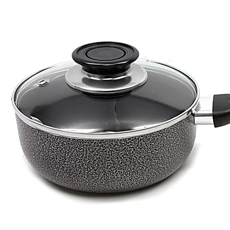 Brentwood Aluminum Nonstick Saucepan, 1.5-Quart, Gray