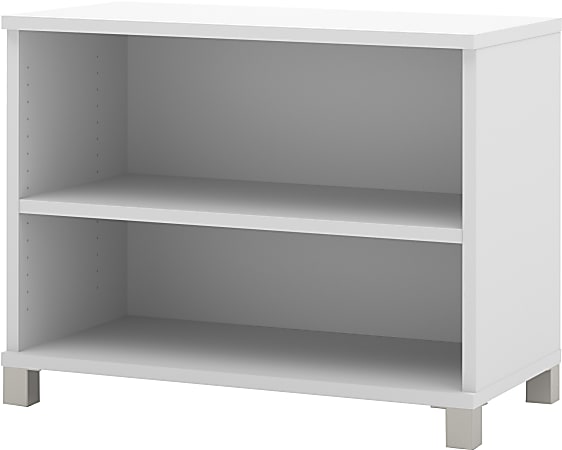 Bestar Pro-Linea Small Shelving Unit, 28-7/16"H x 35-5/8"W x 19-1/2"D, White