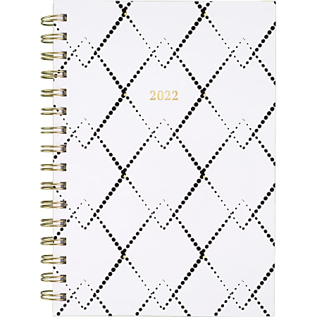 Cambridge® Mackenzie Weekly/Monthly Planner, 8-1/2" x 5-1/2", Black/White, January To December 2022, 1574-200