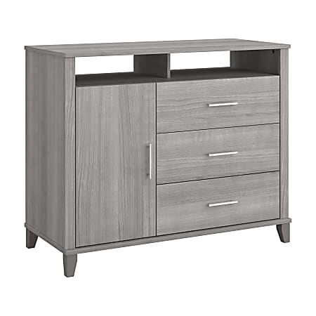 Bush Furniture Somerset Tall Sideboard Buffet Cabinet, Platinum Gray, Standard Delivery