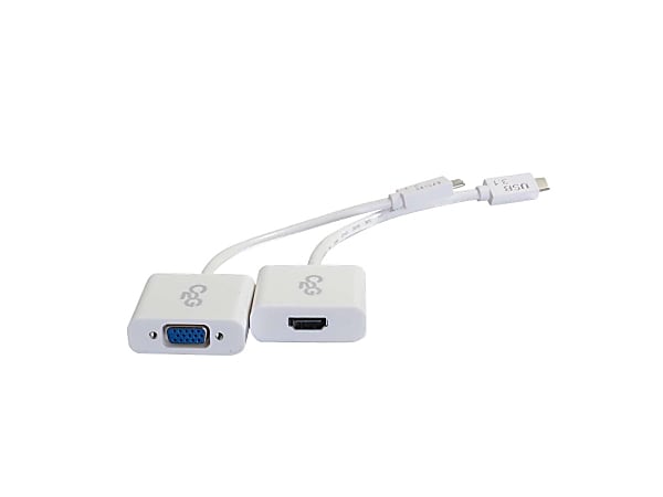 C2G USB-C to HDMI or VGA Audio/Video Adapter Kit for Apple MacBook - USB C to HDMI Adapter (Qty 1), USB C to VGA Adapter (Qty 1)