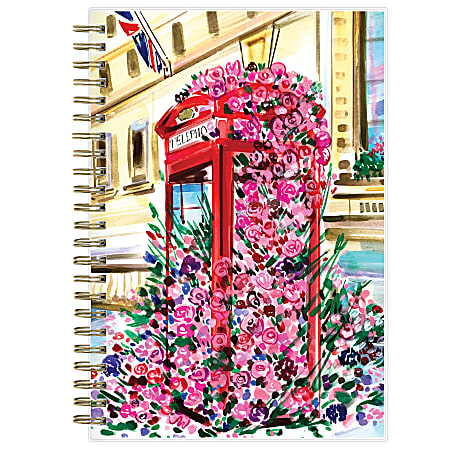 Day Designer 2024 2025 Blue Sky TWD Weekly/Monthly Planning Calendar, 5" x 8", London in Bloom, July To June, 147734