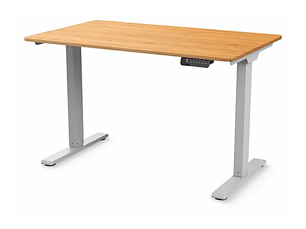 Humanscale eFloat Go 2.0 Table, Rectangular, Bamboo/Silver Base, FYH12TS2448BM