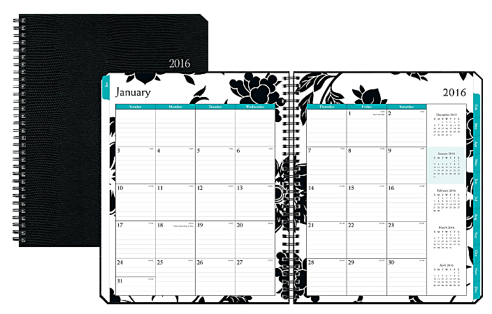 Blue Sky™ Weekly/Monthly Timed Planner, 7" x 9", 50% Recycled, Barcelona, January-December 2016