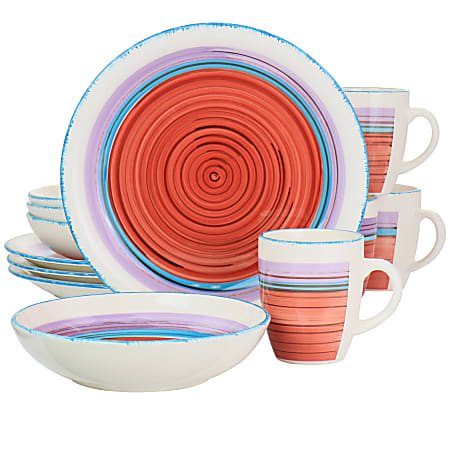 Gibson Home Richvale 12-Piece Dinnerware Set, Red