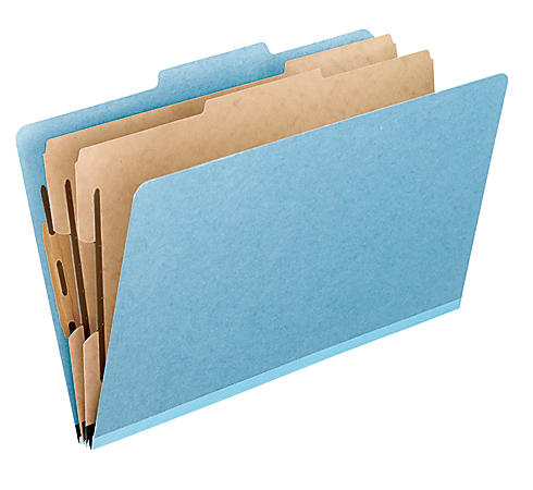 Pendaflex® Pressboard Classification Folders, 8 1/2" x 11", Letter Size, Sky Blue, Box Of 10 Folders