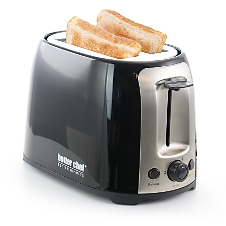 Better Chef 2-Slice Toaster, Extra-Wide-Slot, Black