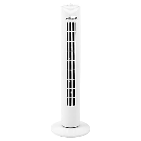 Brentwood&reg; 32-In. 3-Speed Portable Oscillating Tower Fan with Timer, White, F-32TW