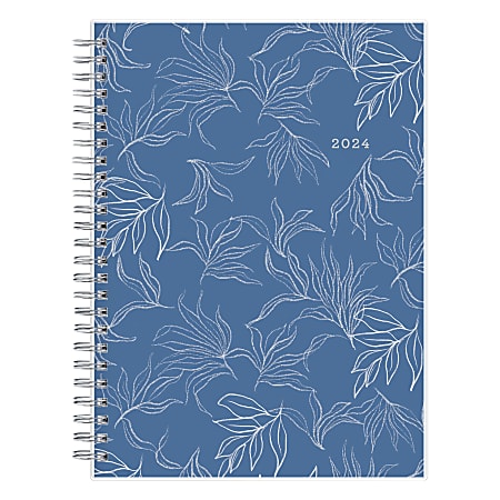 2024 Blue Sky™ Brosnan Weekly/Monthly Planning Calendar With Notes, 5-7/8" x 8-5/8", Blue, January to December 2024, 144065