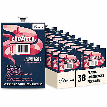 Lavazza Freshpack Momento Series Freshpack Coffee - Compatible with Flavia Aroma - Light - Freshpack - Passion - 38 / Carton