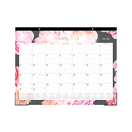 Blue Sky™ Monthly Desk Calendar, 17" x 22", Joselyn, January To December 2022, 102714
