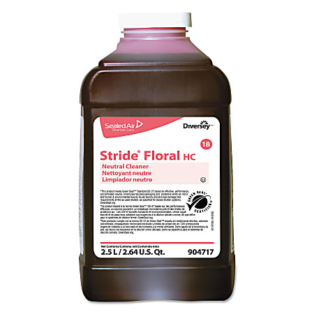 Diversey™ Stride Neutral Cleaner, Floral Scent, 84.5 Oz Bottle, Pack Of 2 Bottles