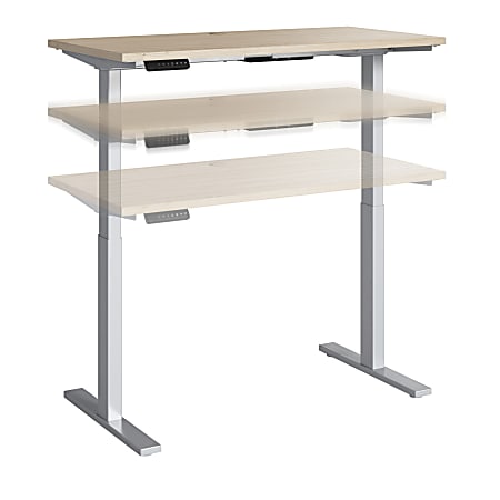 Bush Business Furniture Move 60 Series 48"W Height Adjustable Standing Desk, Natural Elm/Cool Gray Metallic, Standard Delivery