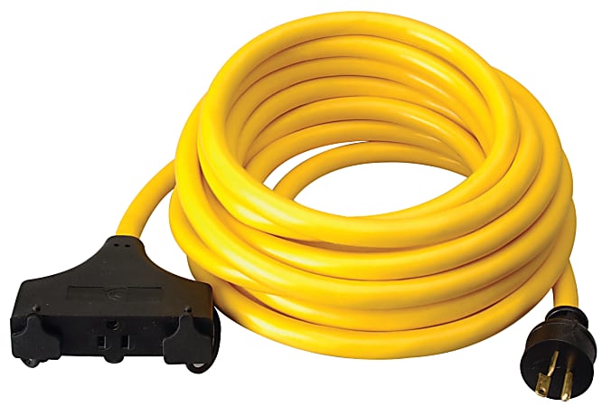 Southwire Generator 3-Outlet Extension Cord, 20 Amp, 25', Yellow, 172-01911