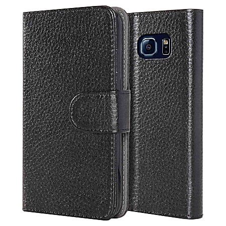 i-Blason Leather Carrying Case (Wallet) Smartphone - Black