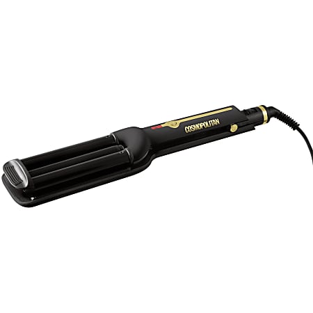 Cosmopolitan Wave Curler Curling Iron, 1-1/2", Black/Gold