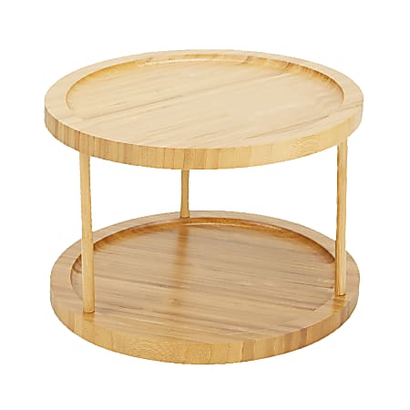 Mind Reader 2-Tier Bamboo Countertop Spice Rack, 6 3/4"H x 9 15/16"W x 9 15/16"D, Brown