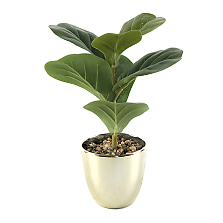 Realspace 12 H Artificial Leaf Plant With Pot Gold - Office Depot