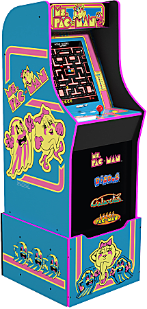 Arcade1Up Ms. PAC-MAN Arcade Cabinet With Riser, Blue