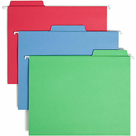 Smead&reg; FasTab&reg; Hanging File Folders, Letter Size, Assorted Colors, Pack Of 18 Folders