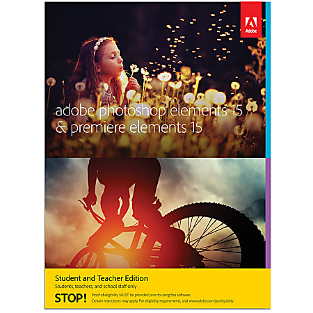 Adobe Photoshop Elements 15 & Premiere Elements 15 Student and Teacher Edition, Download Version