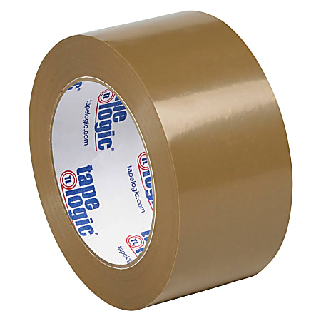 Tape Logic® #53 PVC Natural Rubber Tape, 3" Core, 2" x 110 Yd., Tan, Case Of 36