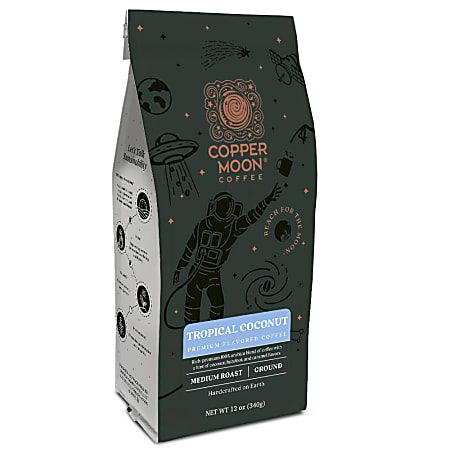 Copper Moon® Coffee Ground Coffee, Tropical Coconut Blend, 12 Oz Per Bag