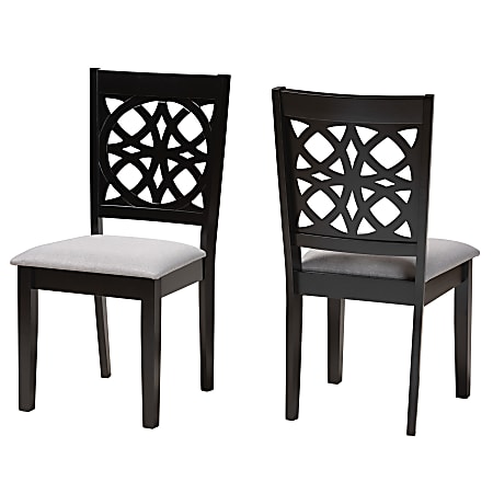 Baxton Studio Abigail Finished Wood Dining Accent Chairs, Gray/Dark Brown, Set Of 2 Chairs
