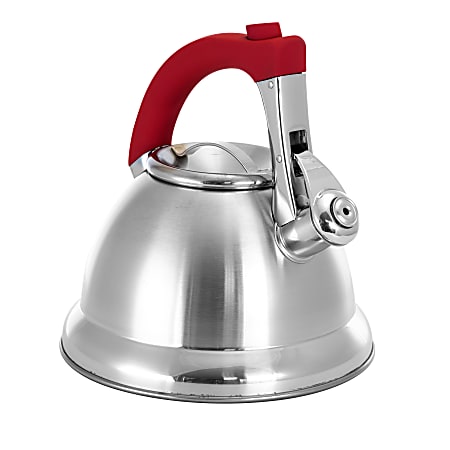 Mr. Coffee 2.4-Quart Tea Kettle, Collinsbroke, Silver/Red