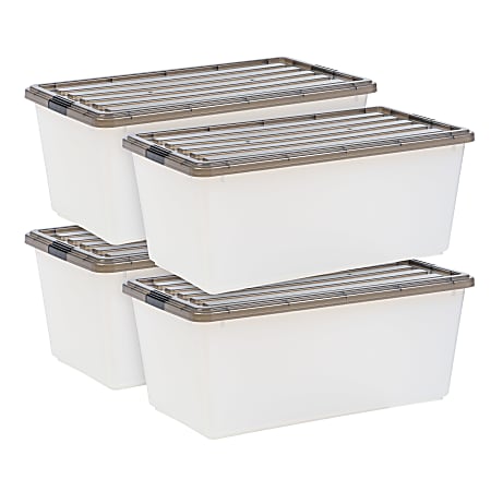 Iris Box, 91 Qt, Gray, Pack Of 4 Boxes