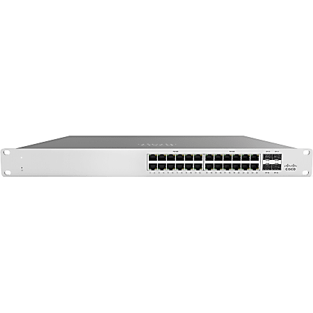 Meraki MS210-24-HW Ethernet Switch - 24 Ports - Manageable - 3 Layer Supported - Modular - 4 SFP Slots - 24 W Power Consumption - Twisted Pair, Optical Fiber - 1U High - Rack-mountable, Desktop - Lifetime Limited Warranty