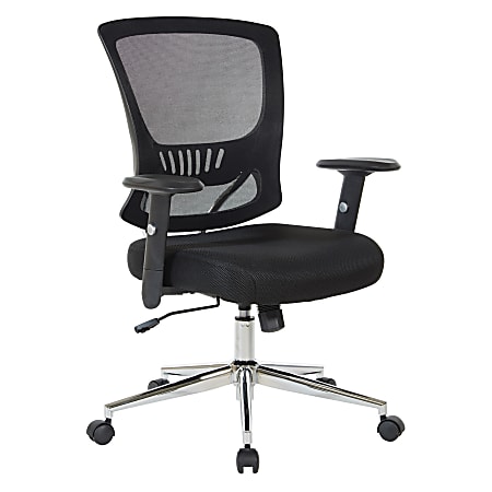 Office Star EM Series Ergonomic Mesh Low Back Task Chair Black Silver
