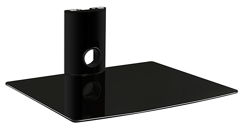 Mount-It! MI-801 Floating Wall Shelf For A/V Components, 8"H x 17-1/2"W x 14"D, Black