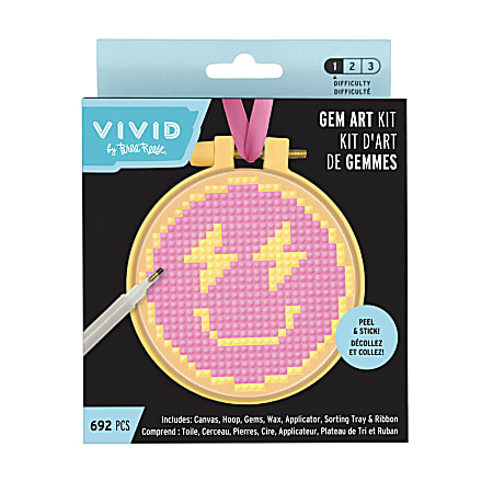 Vivid by Brea Reese&reg; Mini Hoop Gem Art Kit, Smiley Face, 3-1/2"