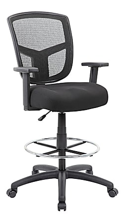 Boss Office Products Contract Mesh Drafting Stool, Black/Gray