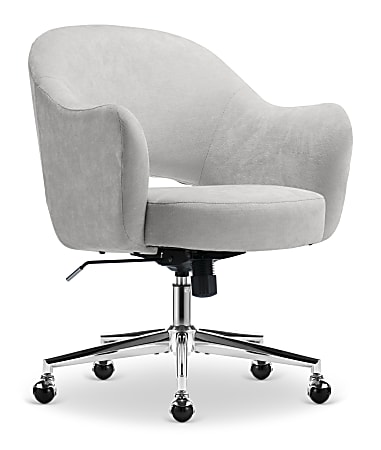 Serta&reg; Mia Ergonomic Fabric Mid-Back Home Office Chair, Light Gray