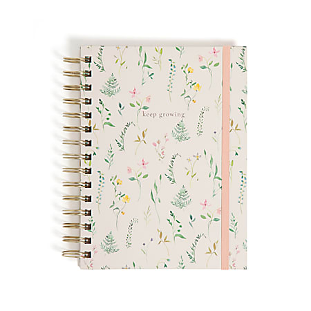 U Brands&reg; Spiral Journal, With 3 Tab Dividers, 6" x 8", Pressed Botanical, Total Quantity 1