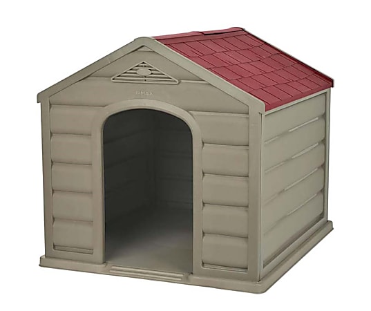 Inval® RIMAX Dog House, Small Breed, Taupe/Red