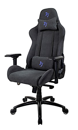 Arozzi Verona Ergonomic Fabric High-Back Gaming Chair, Dark Gray/Blue