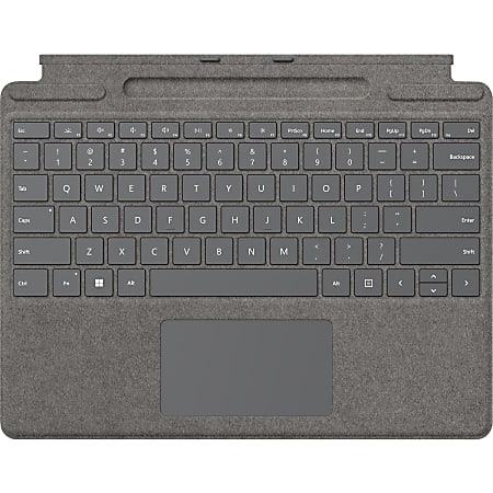 Microsoft Signature Keyboard/Cover Case for 13" Microsoft Surface Pro 8, Surface Pro X Tablet - Platinum - 8XA00061
