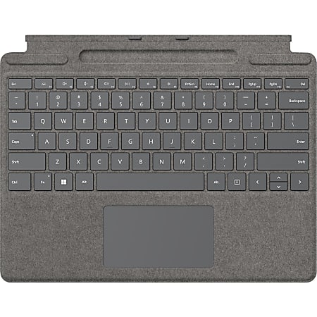 Microsoft Signature Keyboard/Cover Case for 13" Microsoft Surface Pro 8, Surface Pro X Tablet - Platinum - Alcantara, Fabric Body - 0.2" Height x 11.4" Width x 8.9" Depth