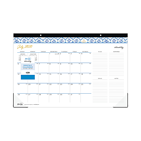 Blue Sky Noteworthy Fortuna Academic Monthly Desk Calendar 17 x 11