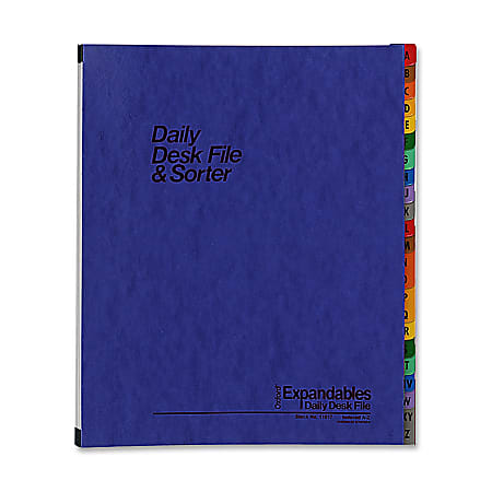 Oxford® A-Z Desk File/Sorter, Letter Size, Black/Blue