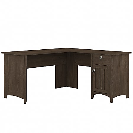 Bush Furniture® Salinas 60"W L-Shaped Corner Desk With Storage, Ash Brown, Standard Delivery