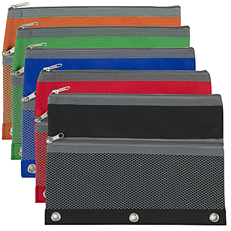 Trailmaker 3-Ring Binder Pencil Cases With Mesh Pockets,